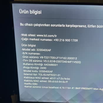 TCL Televizyon TCL 32S5400AF Televizyon Ekran Çözünürlük Sorunu
