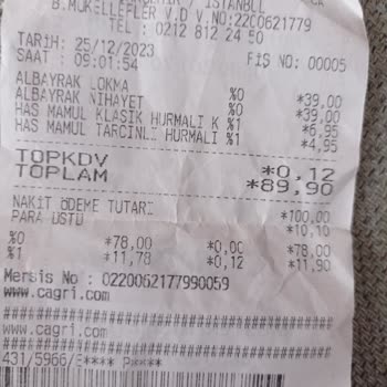 Çağrı Hipermarket Eksik Verilen Para Üstü