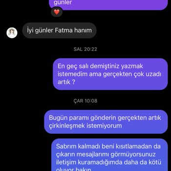 Angelbebe_tasarmm (Instagram) A******** Kendinden Kaynaklı Gecikmeli İade 1600paramı Ödemiyor.
