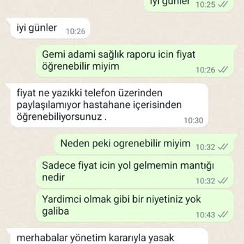 Büyük Anadolu Hastanesi (Samsun) Rapor İçin Fiyat Bilgisi Alınamaması Üzerine Değerlendirme