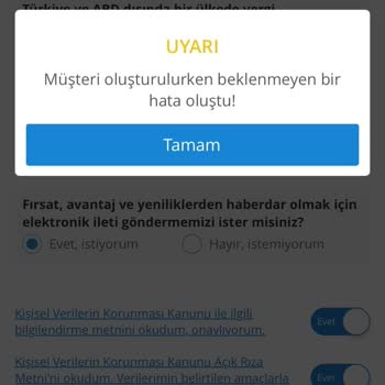 Denizbank Müşteri Olamama Sorunu
