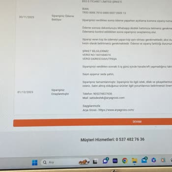 Aryagross Tan Aldığım Kurutma Makinesi 1 Aydır Gelmedi