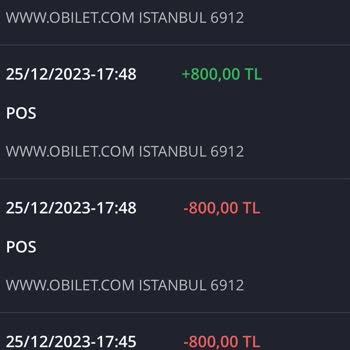 Obilet Hesabımdan Fazla Ücret Çekti