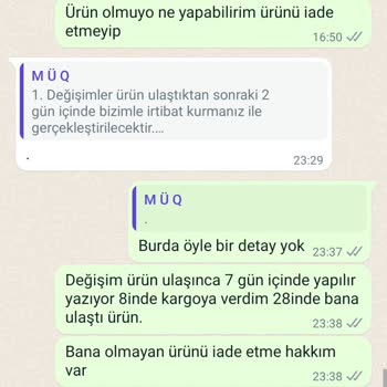 MÜQ Bedeni Olmayan Ürünün İadesi Yapılmadı.