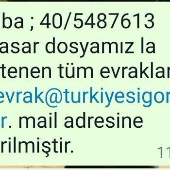 Türkiye Sigorta Hasar Dosyamızın Bedelini Ödemedi.