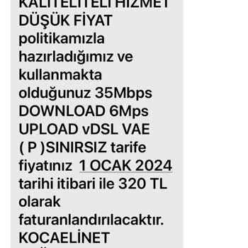 Kocaelinet Pakete Zam Yapıldığı Geç Haber Verildi