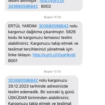 Yurtiçi Kargo Teslimat Sorunu Ve İlgisizlik