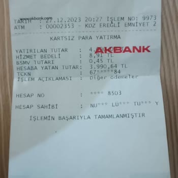 Akbank ATM Para Gönderirken 4000 TL Başkasına Gitti