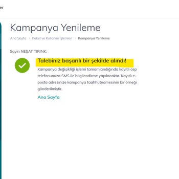 Türk Telekom Online İşlemler İşlem Yaptırmıyor