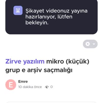 Zirve Yazılım Mikro (Küçük) Grup E Arşiv Saçmalığı!