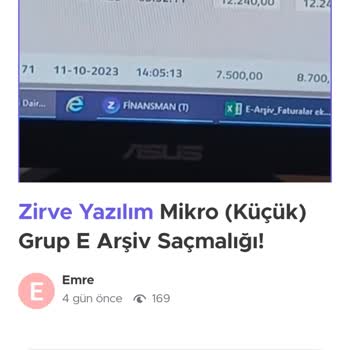 Zirve Yazılım Mikro (Küçük) Grup E Arşiv Saçmalığı!