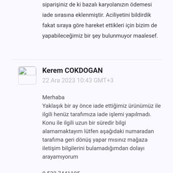 Vivense İade İşlemi Sorumsuzluğu