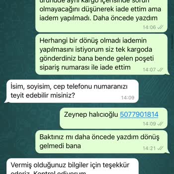 Bershka İade Ettiğim Ürünlerin Parasını 11 Gündür Vermiyor!