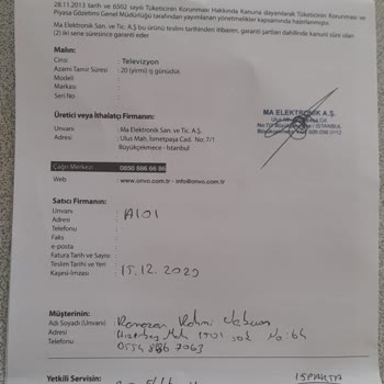 Onvo Televizyon Ekran Yansıtma Problemi