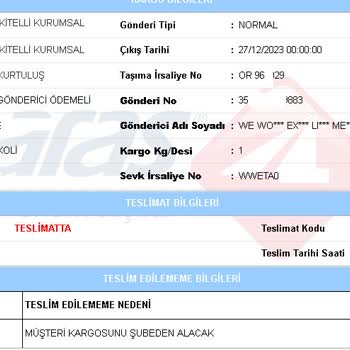 Aras Kargo Taşımıyor Geleni Geriye Gönderiyor Sahipsiz