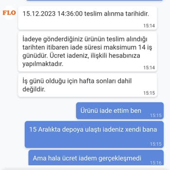 FLO Ayakkabı FLO Ücret İademi Yapmadı