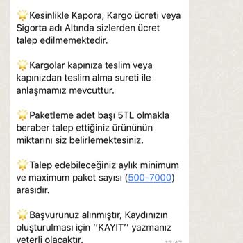 Evde Paketleme İşi Adı Altında Mesajla İletişim