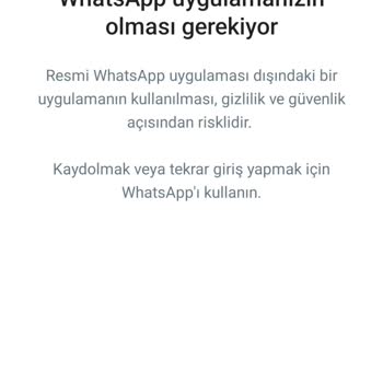 WhatsApp Resmi Uygulamanız Olması Sorunu.