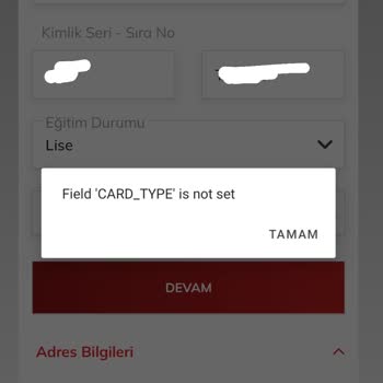 Passolig Field 'CARD_TYPE' İs Not Set Hatası Veriyor!