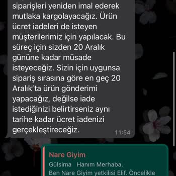 Nare Giyim Sipariş Gecikmesi Sorunu