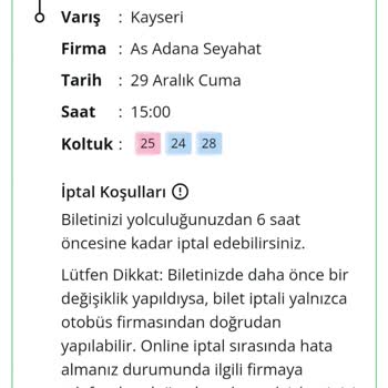 As Adana Seyahat Otobüs Firması Kötü Hizmet!