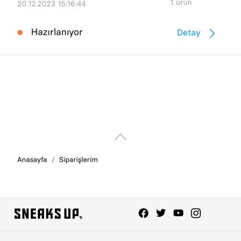 Sneaks Up Geciken Sipariş Sorunu