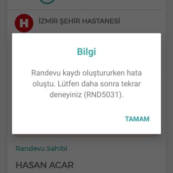 MHRS Randevuyu İptal Ve Yeni Randevu Sistem Hatası