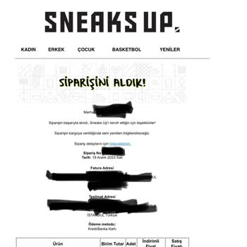 Sneaks Up Online Mağaza Mağduru