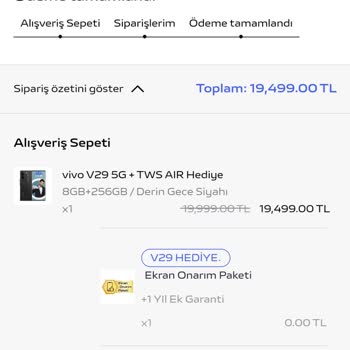 Vivo V29 5G Telefon Siparişi