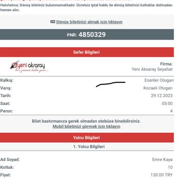 Yeni Aksaray Seyahat Yolcu Unuttu