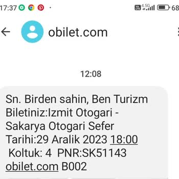 Ben Turizm Sefer Saati Bilet İptali