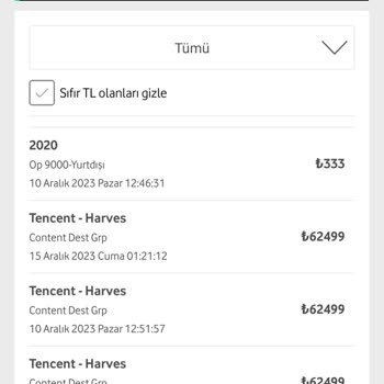 Vodafone Fatura Mağduriyet Talebi