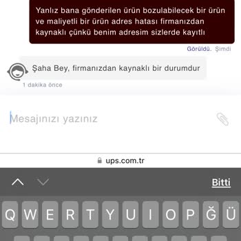 UPS Türkiye Kargo Kargomu Ulaştırmamakta