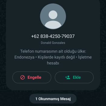 WhatsApp Tanınmayan Numaralardan Mesaj