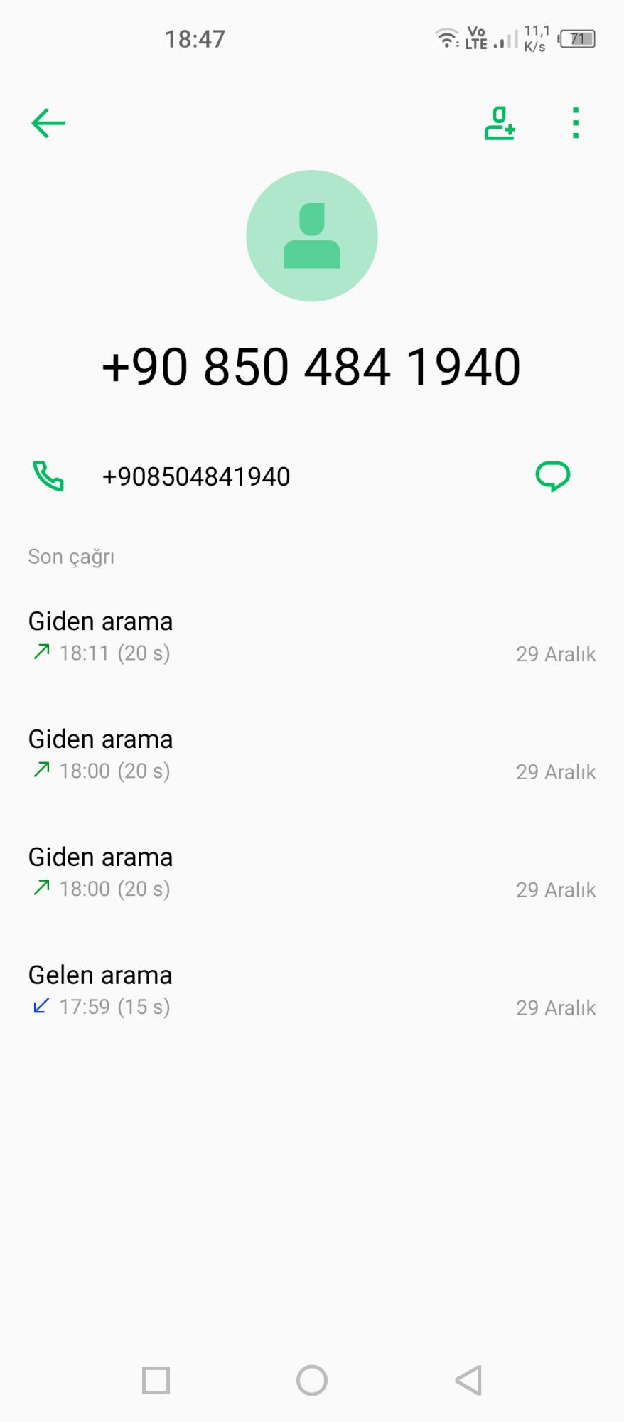 0850 484 19 40 Beni Arayan Numara - Şikayetvar