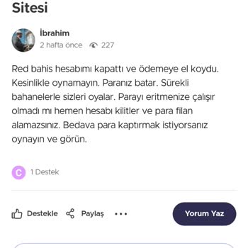 Redbahis Yatırım Yaptığım Site Erişim Ve Destek Sorunu Yaşattı