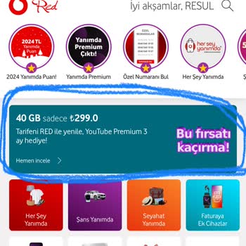 Vodafone Tarife Değişikliği Paket Azlığı