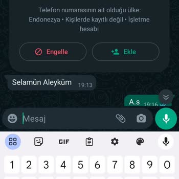 WhatsApp Bilinmeyen Numara Dan Gelen Mesaj