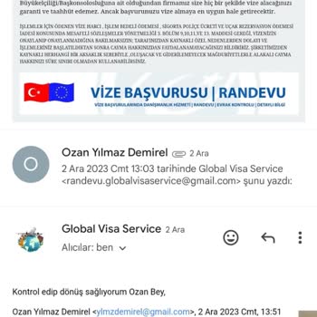 Global Visa Service (globalvisaservice.com.tr) Randevu Bilgi Karmaşası Ve İletişim Sorunu