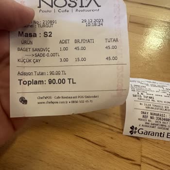 Nosta Cafe & Restaurant Menü - Hesap Farklı