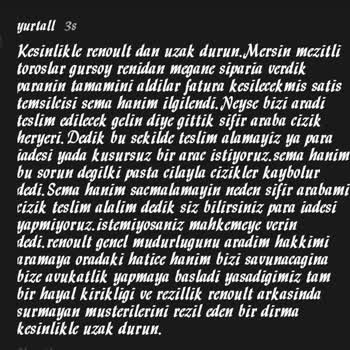 Renault Mersin Mezitli Toroslar Bölgesindeki Otomobil Bayiinde Yaşanan Müşteri Memnuniyeti Sorunları