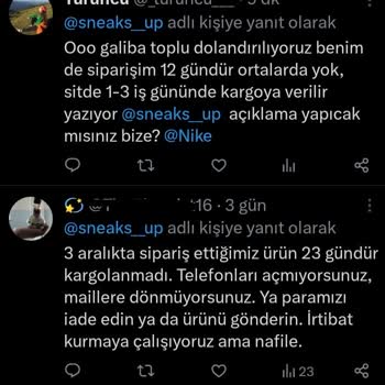 Sneaks Up İnternet Satışlarına Ürünü Zamanında Kargolamıyor