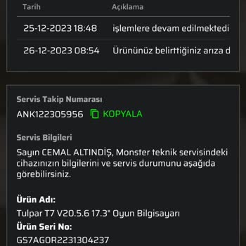 Monster Bilgisayar Ve Pişmanlık