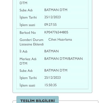 PTT Kargo İhmali! Mağduriyetimin Giderilmesini İstiyorum Derhal!