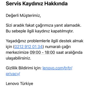 Lenovo Bilgisayar Lenovo'nun Felaket Servis Süreci