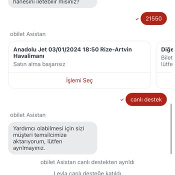 Obilet Para İademi Yapmıyor