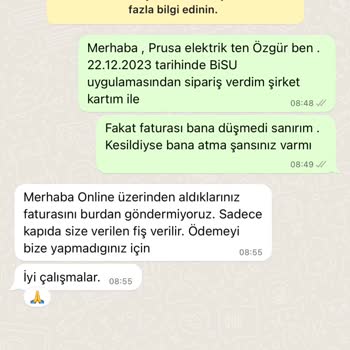 Bisu Fatura Kesmiyor. Oyalıyor.