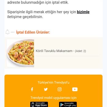Trendyol Yemek Sipariş Teslim Edilmeyince Mağduriyet Yaşadım