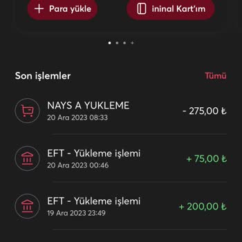 İninal Kart Param Hesaba Geçmedi
