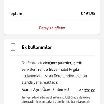 Vodafone Tarife Asma Da 15000 Ve 1000 TL Fatura Ödedim